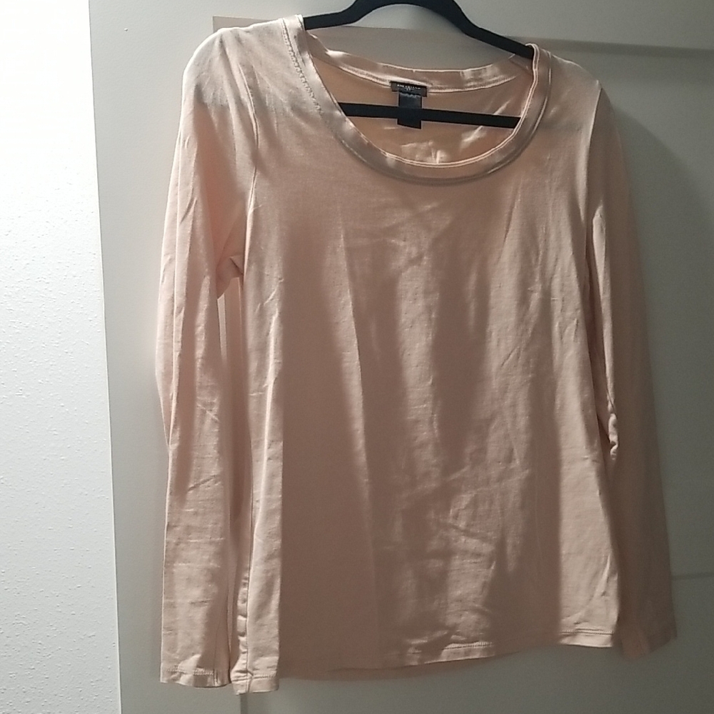 Ann Taylor Soft Beige Long Sleeve Top